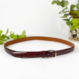 Christian Dior Belt Leather Burgundy Oxblood Gold